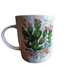 New Merry Christmas Cactus Blooming 22oz Coffee Hot Chocolate Tea Mug Cup Large